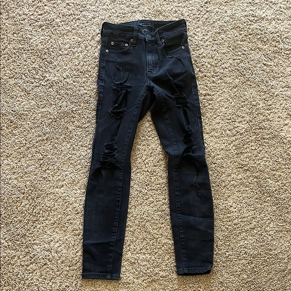 Black Distressed Women's Jeans